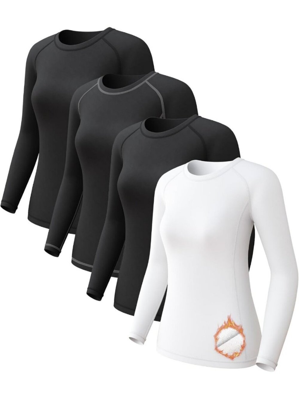 Women's Long Sleeve Compression Shirt for Sun Protection & Workout Underscrubs